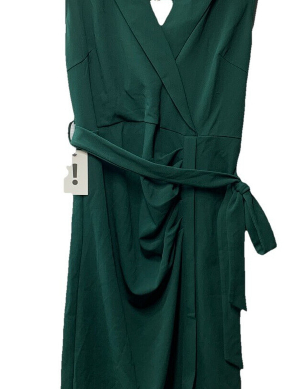 Grace Karin Sleeveless Ruched Body-con Pencil Midi Belted Dress Size 18, Green